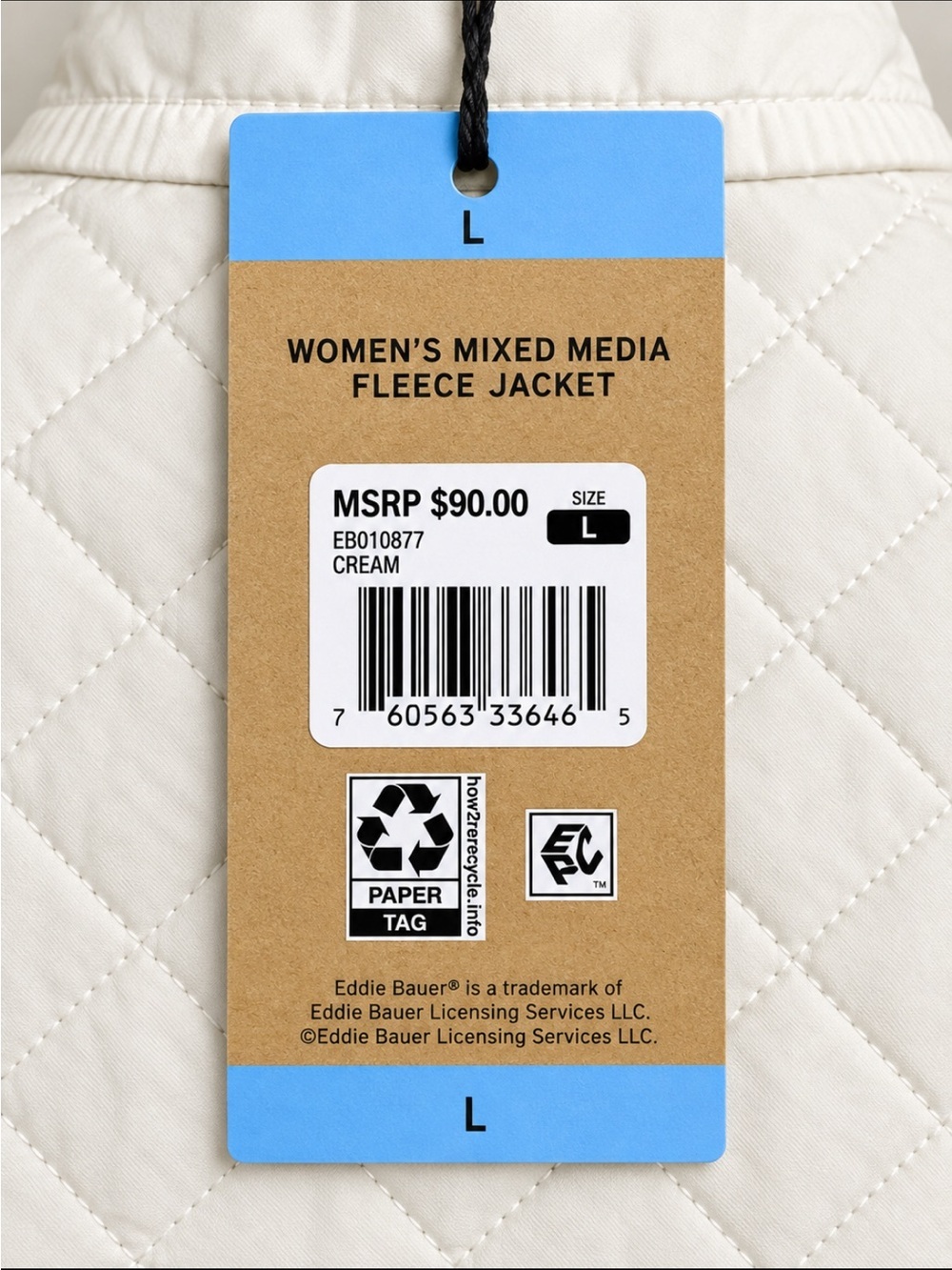 Eddie Bauer Women's Mixed Media Fleece Jacket - Picture 5 of 5